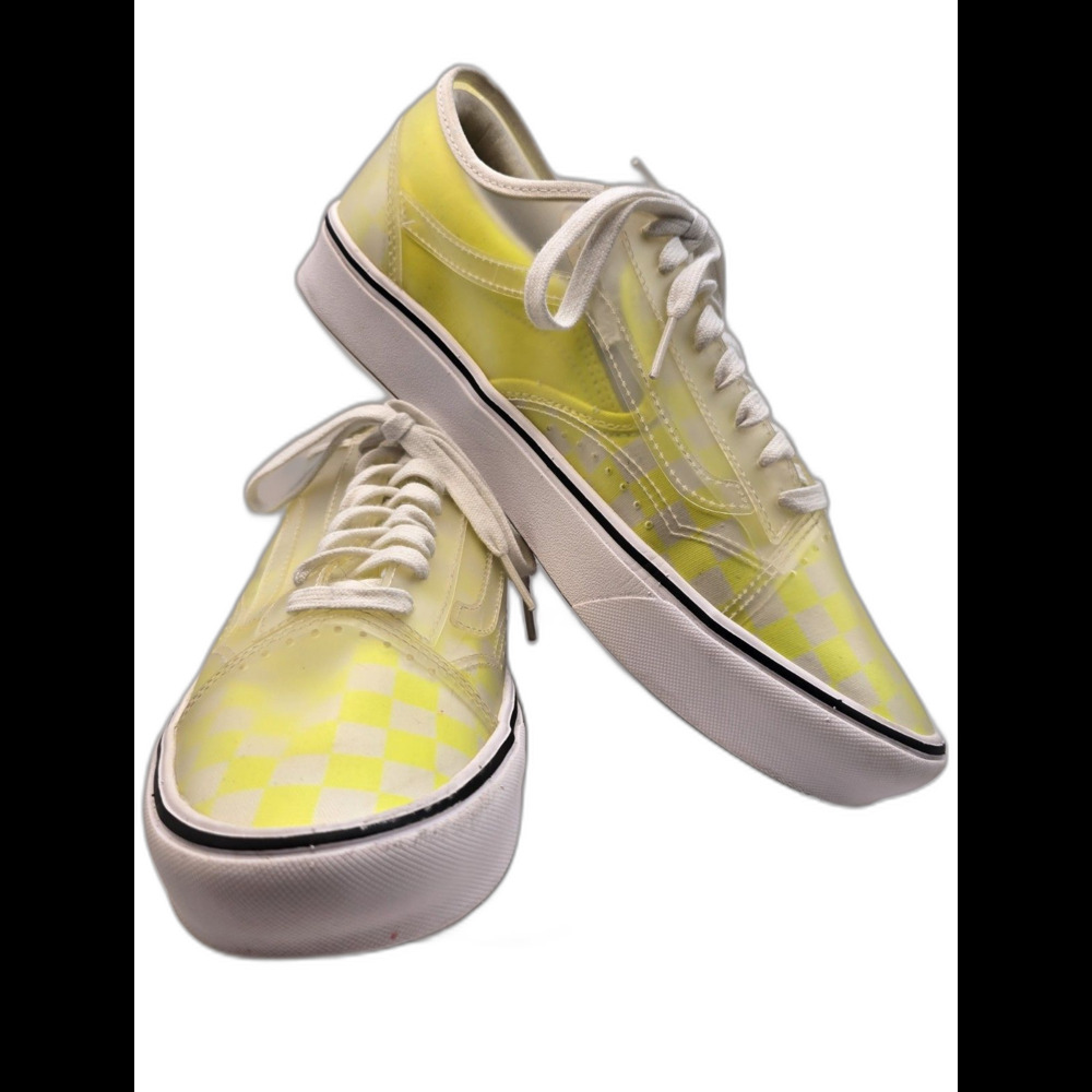 Vans ComfyCush Slip-Skool Safety Yellow Checkerboard Men's 10.5 Women's 12